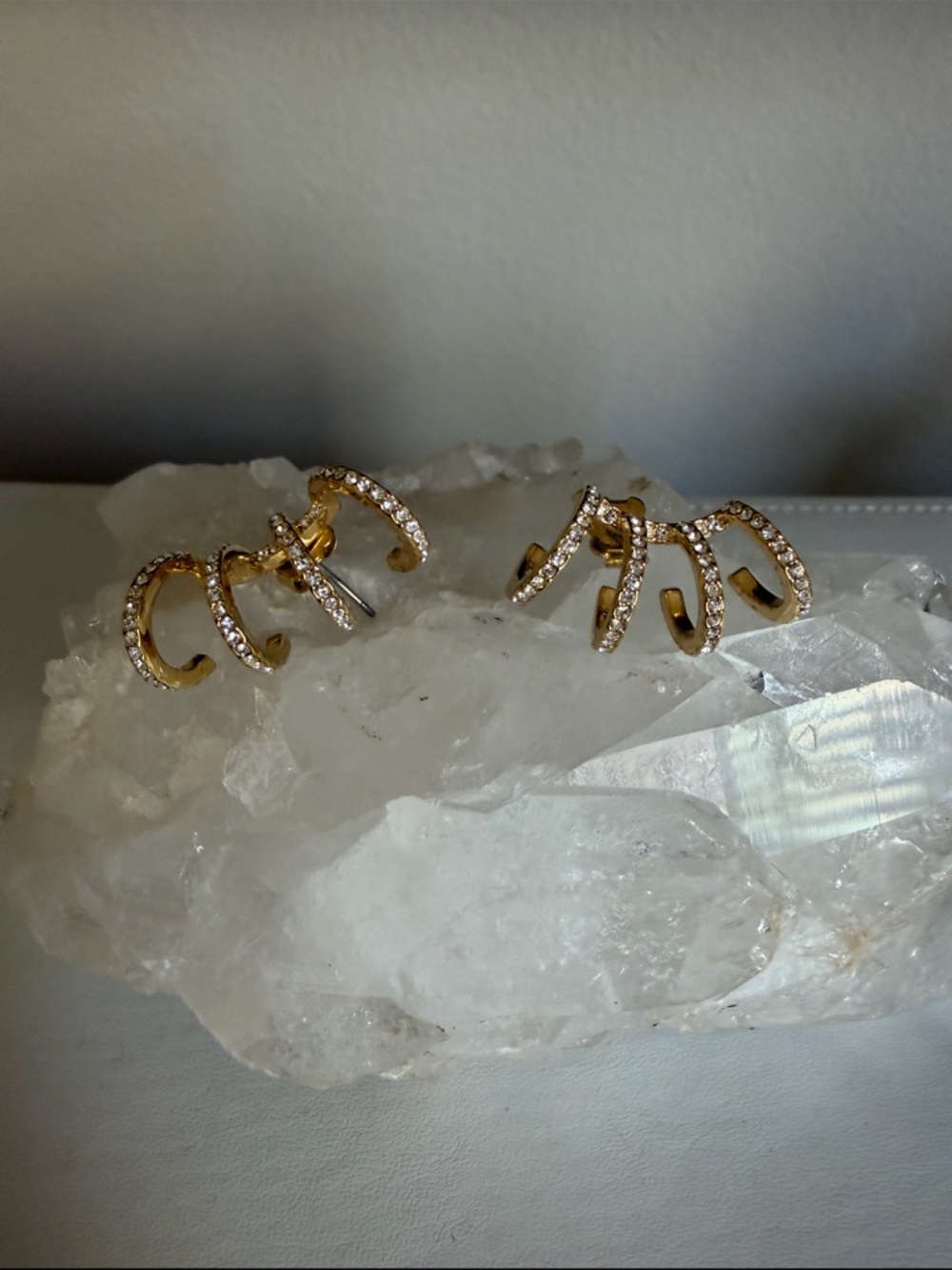 Nordstrom Gold-Tone Crystal Spiral Ear Cuffs